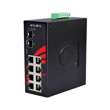 8-Port Industrial Unmanaged Ethernet Switch, W/6-10/100Tx + 2-Gigabit Combo Ports